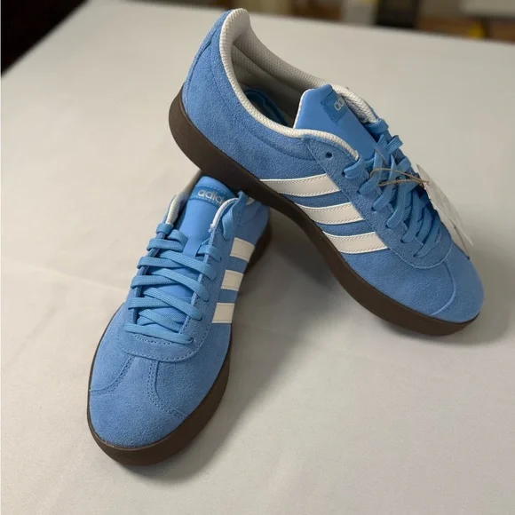 adidas VL Court 2.0 Blue Suede Sneakers Men’s 8 NWT - Picture 5 of 9